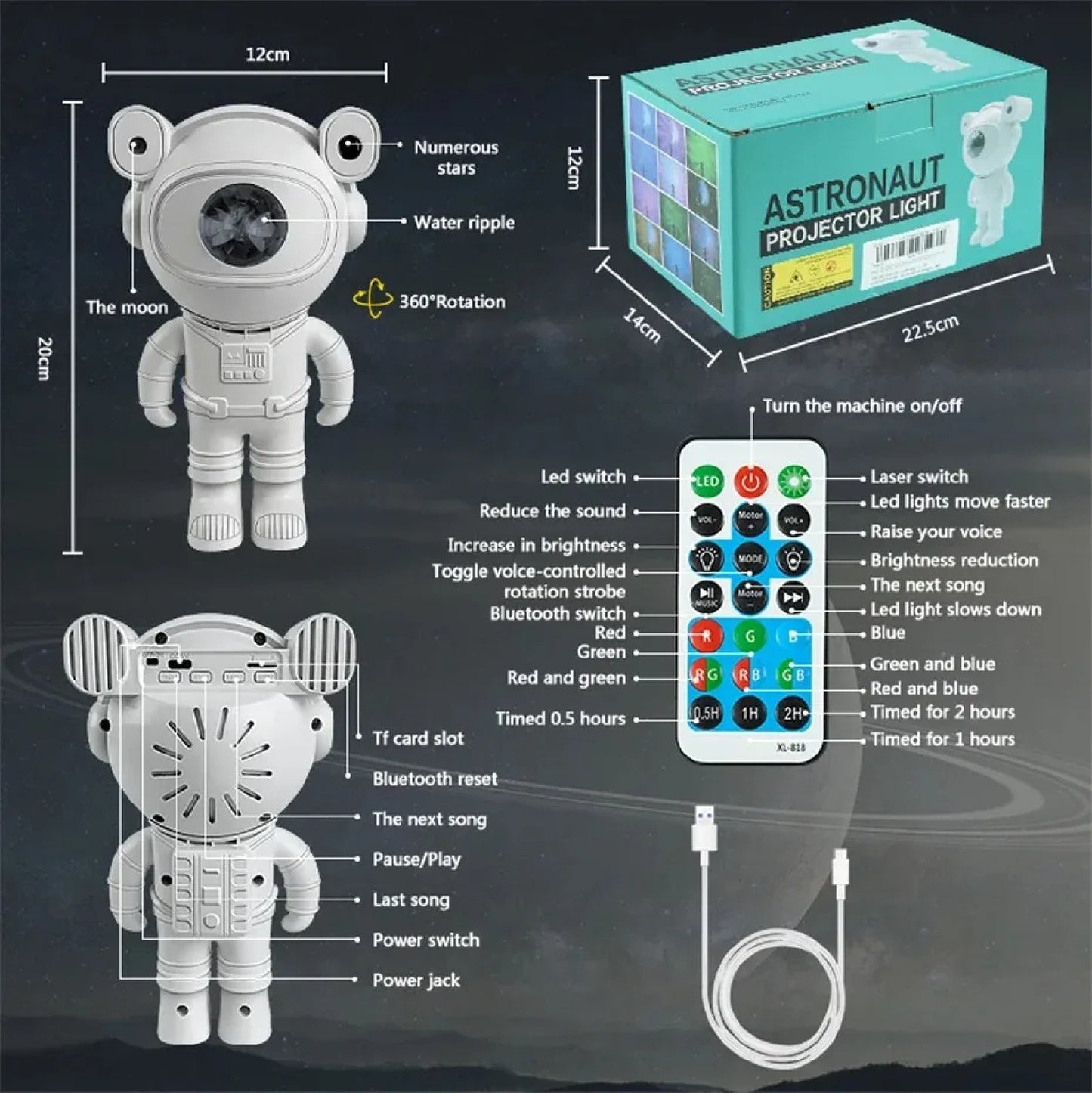 PROYECTOR ASTRONAUTA PARLANTE